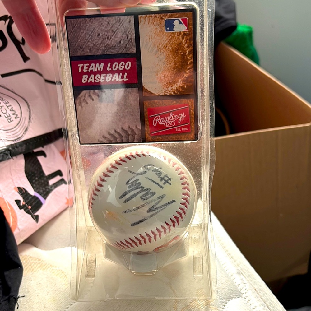Wally the green monster autographed Red Sox baseball new with tags